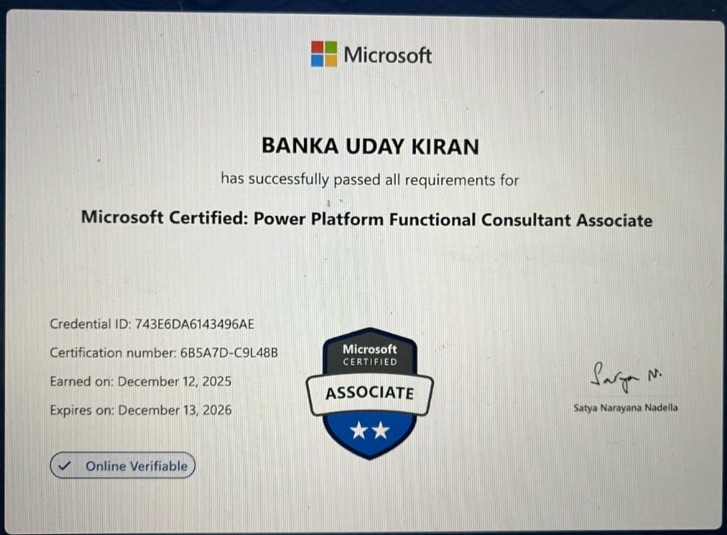 Microsoft Certified: Power Platform Functional Consultant Associate badge